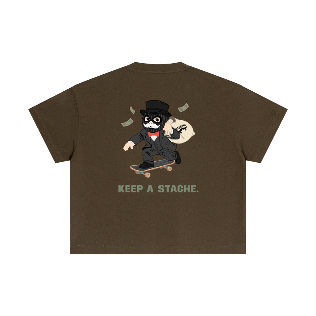 Stache Skateboards "Mr. Stache Man" Essential Cotton Boxy T-Shirt