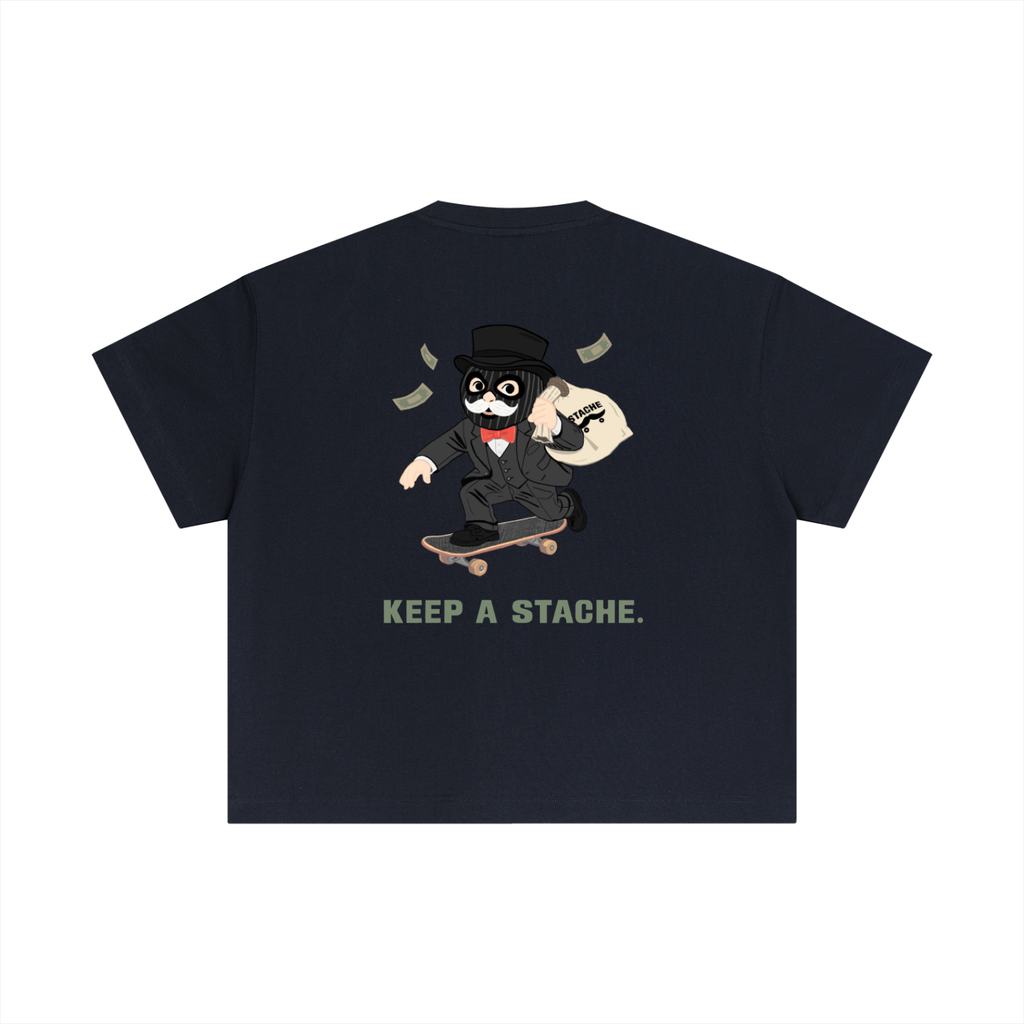 Stache Skateboards "Mr. Stache Man" Essential Cotton Boxy T-Shirt