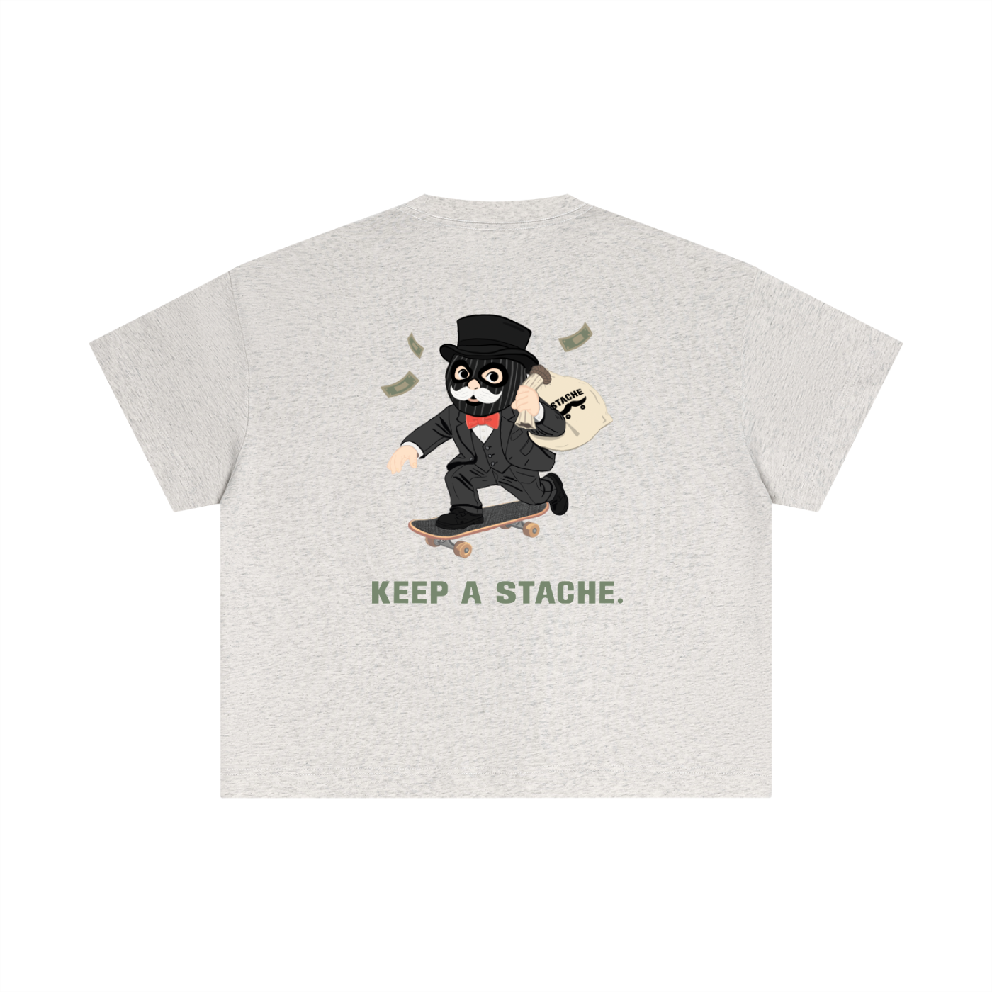 Stache Skateboards "Mr. Stache Man" Essential Cotton Boxy T-Shirt