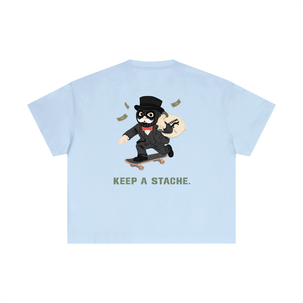 Stache Skateboards "Mr. Stache Man" Essential Cotton Boxy T-Shirt
