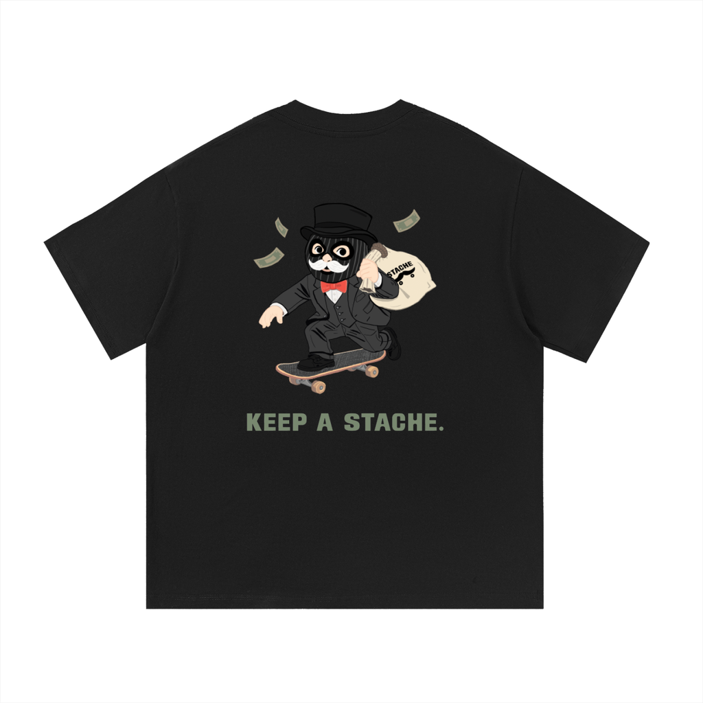 Stache Skateboards "Mr. Stache Man" Essential Cotton T-Shirt
