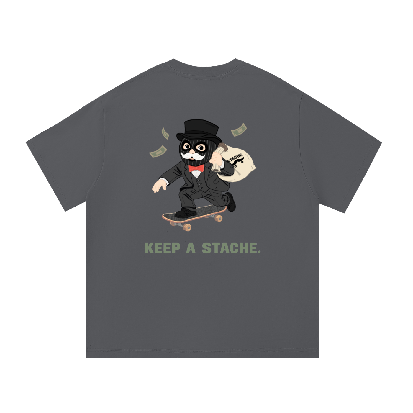 Stache Skateboards "Mr. Stache Man" Essential Cotton T-Shirt