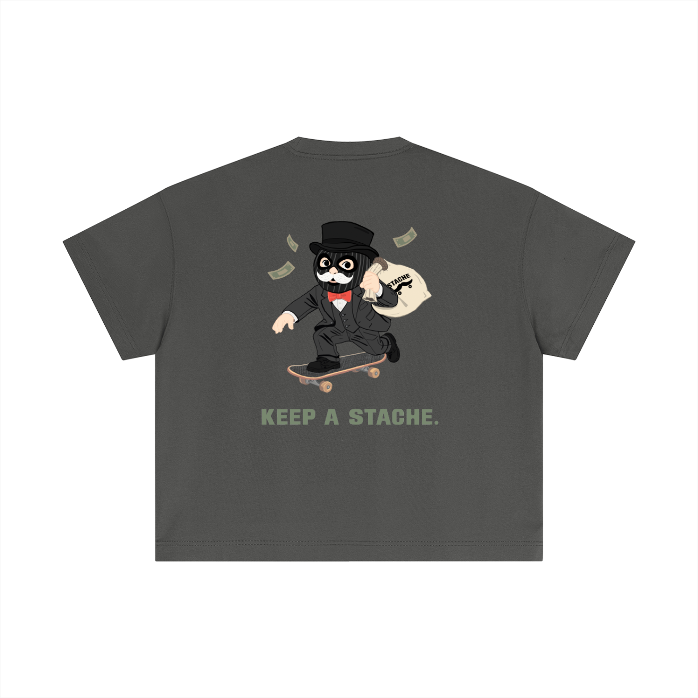 Stache Skateboards "Mr. Stache Man" Essential Cotton Boxy T-Shirt