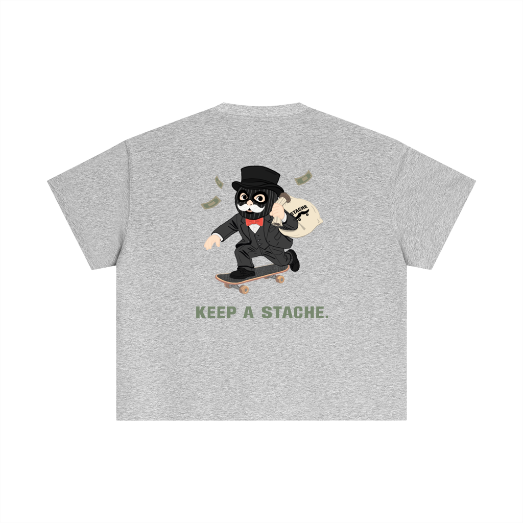 Stache Skateboards "Mr. Stache Man" Essential Cotton Boxy T-Shirt