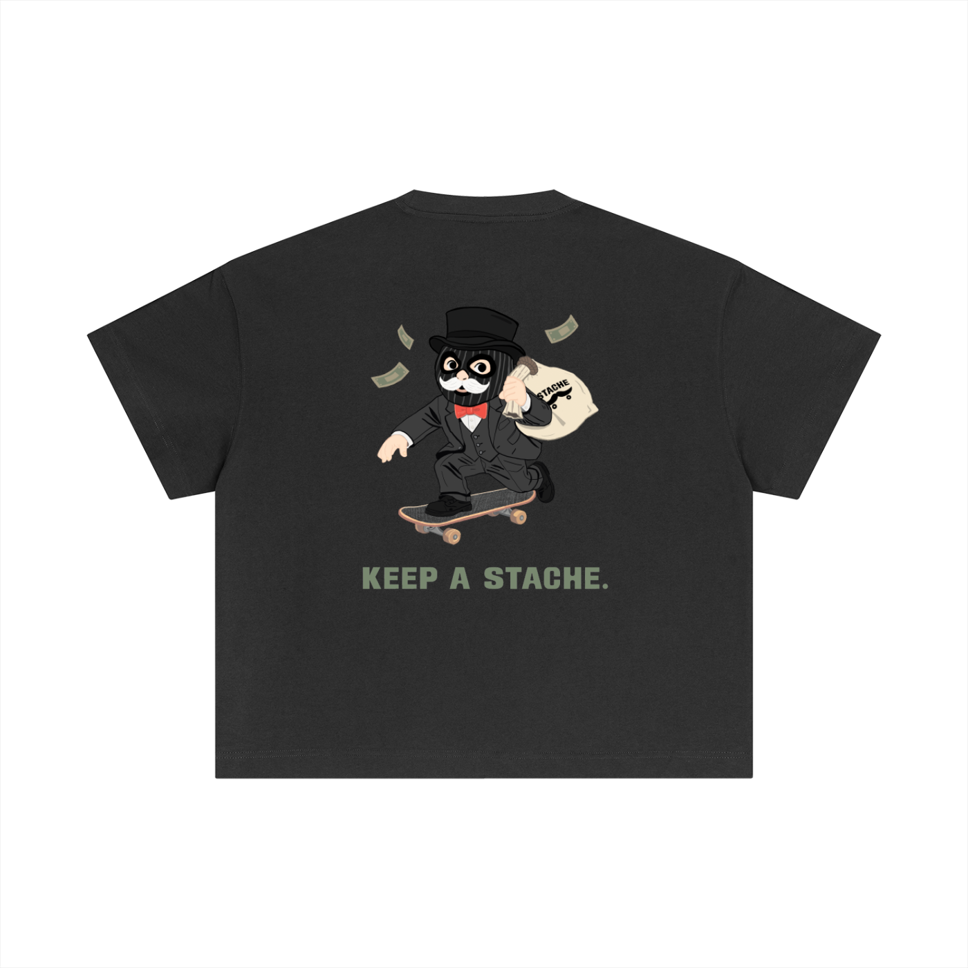 Stache Skateboards "Mr. Stache Man" Essential Cotton Boxy T-Shirt