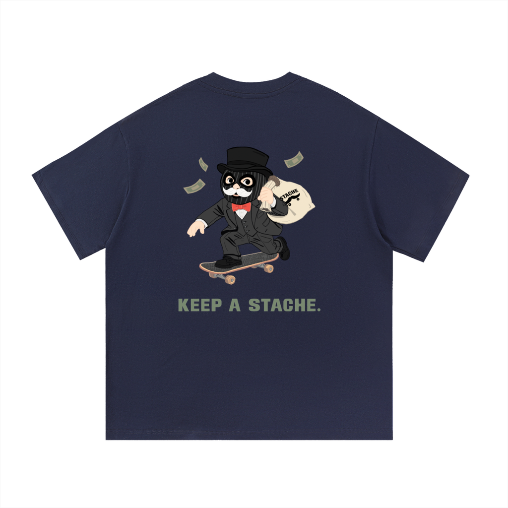 Stache Skateboards "Mr. Stache Man" Essential Cotton T-Shirt